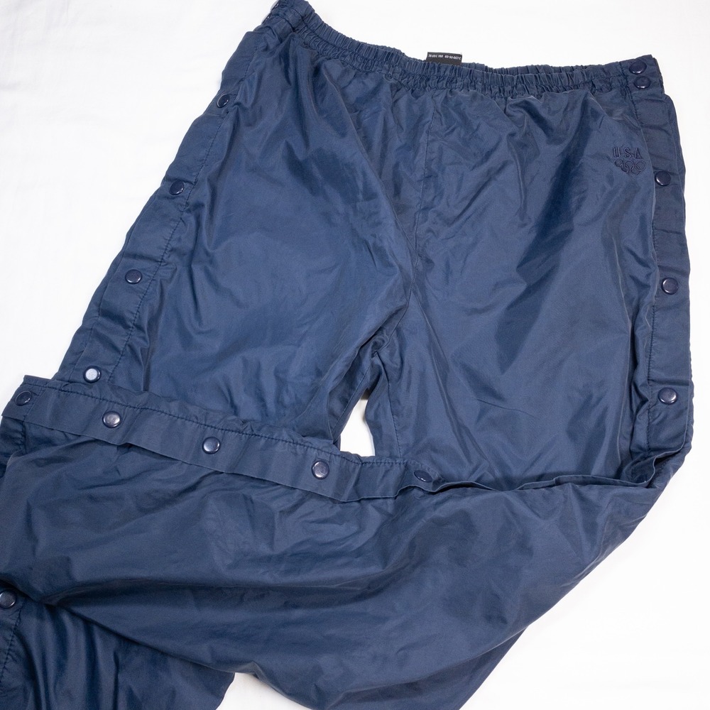 Vintage USA Olympic Navy Blue Track Pants XL Kids 18-20 Water Repellent